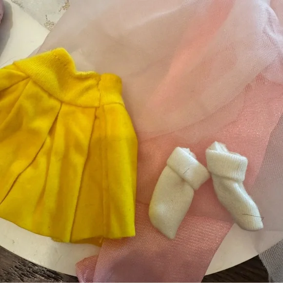 Vintage Barbie doll style clothing dress socks top skirt swimsuit bundle - Picture 3 of 5